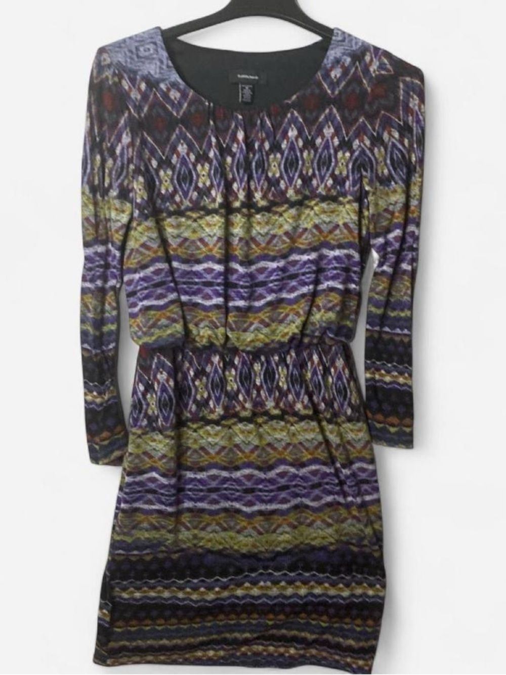 R&M Richards Black Multicolor Patterned Top